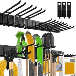 Garage Wall Organizer,15Pack Carries 675 lbs,Garden Tool Organizer 48in With Large Storage Space,Easy Assembly, Sturdy Design,for Efficient Tool Storage Garage Organization