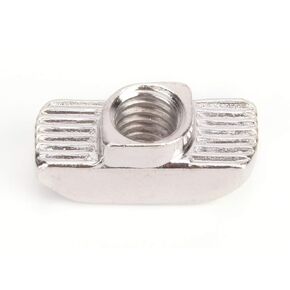 Estink T Slot Nut, Nickels Plating Carbon Steel Sliding Fasteners for Aluminium Profiless Hammer Head Fastener Nut Metric M6 Thread Slide in Hammer Head T Nut M6 100Pcs (M6), Estink4paeny8h1o-13