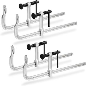 Bar Clamps 4-Pack, 12-Inch Light-duty Drop Forged Steel F Clamps (450 lbs) for Welding and Woodworking