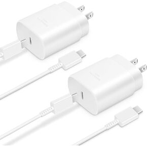 شاحن من النوع C، شاحن USB C بقوة 25 واط، شاحن فائق السرعة مع كابل شاحن USB C إلى C بطول 6 أقدام متوافق مع Samsung Galaxy S23 Ultra/S23/S23+/S22/S22 S21 S20 Ultra/S22+/S21+/ Ultra/S20/S20+/ in Kuwait