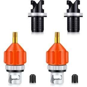 4 Pcs Inflatable Boat SUP Pump Adaptor Air Valve Adapter Set Conventional Air Pump Converter Compressor Paddle Board Pump Adapter Connector for Inflatable Kayak Foot Pump Stand (Universal)