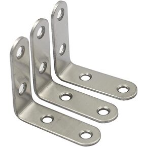 DGOL 12 pcs 2 x 2 x 0.62 inch Stainless Steel Corner Bracket, L Shaped Joint Right Angle Braces with 48 pcs Screws