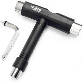 Stoked Ride Shop Skate Tool All in One – Multi Function Skateboard Tool Kit with Allen Key and L-Type Phillips Head Wrench Screwdriver
