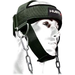 Hustle Athletics Neck Harness for Weight Training - Ultra Durable and Comfy Neck Exerciser for The Ultimate Neck Workout - Build a Strong Neck Flex and Avoid Injury - Neck Weight Lifting Harness