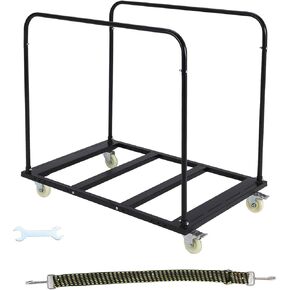 Folding Table Cart, 1500 LBS Heavy Duty Table Trolley with 5" Swivel Wheels, Black Desk Trolley 10 Table Capacity for Garage/Home/Warehouse,/Party Event/Hotel Furniture