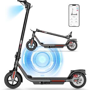 SISIGAD Electric Scooter Adults Peak 500W Motor, 8.5" Solid Tires, 19Mph Speed, Long Miles Range Scooter Electric for Adults, Foldable E-Scooter for Commuting with Double Braking System, APP Control