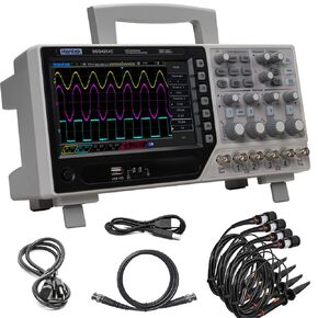 DSO4254C Hantek Desktop Oscilloscope 250MHz Bandwidth 4 Channels Oscillograph with 1CH 25MHz Arbitrary Waveform Generator(4CH Oscilloscope+EXT+AFG+DVM+Auto Range Function) 7" 64K TFT LCD Display