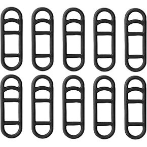 10PCS Bicycle Headlight Silicone Strap Tail Light Fixing Leather Strap Four Holes Stretching Strap Cycling Light Front Handlebar Seat Post Mount Bicycle Warning Light Silicone Strap Black