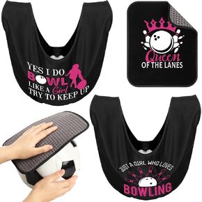 3 Pcs Bowling Ball Polisher Gifts Microfiber Bowling Seesaw Bag with 10'' x 8'' Bowling Towel Shammy Pad Bowling Accessories for Bowlers Women Bowling Lovers in Kuwait