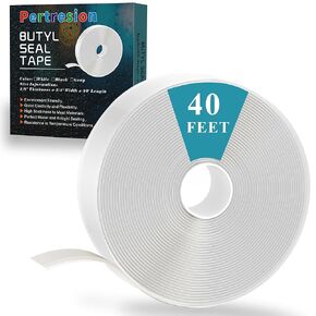 Butyl Seal Tape, RV Sealant Tape, Plumbers Putty Tape, Waterproof Butyl Rubber for Boat Sealing Roof Patching Car Windows Door Leak Proof, 1/8" Thickness x 3/4" Width x 40' Length, White