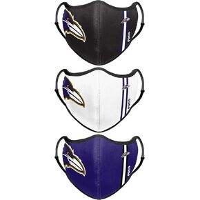 FOCO Baltimore Ravens NFL Sport 3 Pack Face Cover