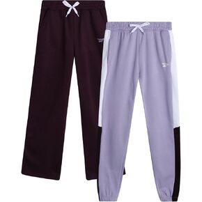 Reebok Girls' Sweatpants - 2 Pack Active Fleece Jogger Pants with Pockets (Size: 7-16)