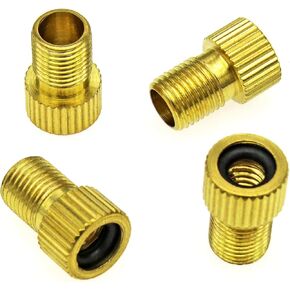 Bike tire Valve Adapter Presta to Schrader Bike Valve Adapter Brass Bike Inflatable Adapter Using Standard Bike Pump or air Compressor (4 Pack)