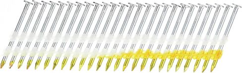uxcell 500Pcs 21 Degree 0.113" x 2" Framing Nails, Galvanized Carbon Steel Plastic Collated Nails for Furniture/Constructions, Color Zinc in Saudi Arabia
