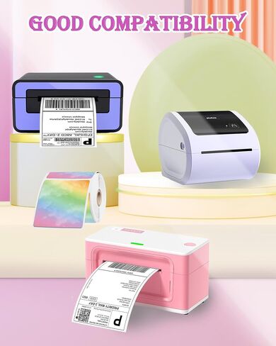 Itari 4x2 Thermal Printer Sticker Labels - QR Code Labels for Storage, Circle Label Stickers Thermal Paper, Compatible with Etsy, Shopify, Ebay, Amazon, FedEx, 500 PCS/Roll, Holographic Silver in Saudi Arabia