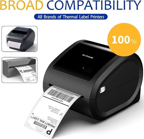 Itari 4x2 Thermal Printer Sticker Labels - QR Code Labels for Storage, Circle Label Stickers Thermal Paper, Compatible with Etsy, Shopify, Ebay, Amazon, FedEx, 500 PCS/Roll, Holographic Silver in Saudi Arabia