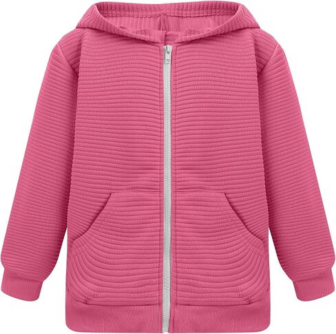 OBEEII Girls Zip Up Hoodies Sweatshirt Long Sleeve Sweatshirt with Pockets Running Top Cute Fall Winter Clothes 5-14 Years in Saudi Arabia