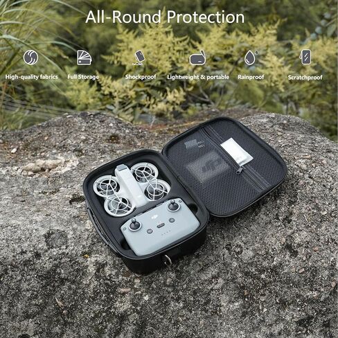 Carrying Case for DJI Neo-Portable PU Protective Storage Bag with YKK Zipper for DJI Neo Fly More Combo,RC-N3 Remote Controller, Neo Intelligent Flight Battery & Aceessories-Grey in Kuwait