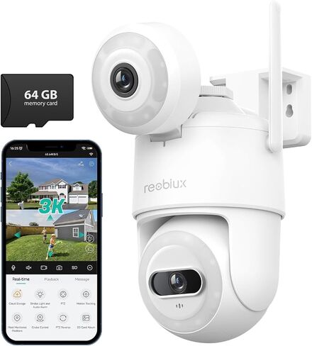 Security Cameras Wireless Outdoor 2K PTZ WiFi Camera for Home Security with Full Color Night Vision Motion Tracking Human Detection 2-Way Audio Light & Sound Alarm IP66, 10FT Power Cord in Saudi Arabia