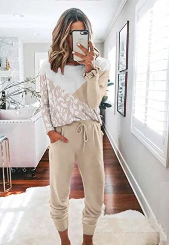 ETCYY NEW Lounge Sets for Women Sweatsuits Sets Two Piece Outfit Long Sleeve Pant Workout Athletic Tracksuits in Saudi Arabia