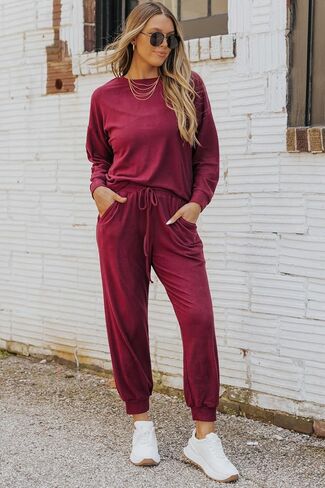 ETCYY NEW Lounge Sets for Women Sweatsuits Sets Two Piece Outfit Long Sleeve Pant Workout Athletic Tracksuits in Saudi Arabia