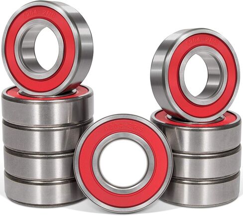 10 PCS 6203-2RS Double Sealed Deep Groove Ball Bearings, 17x40x12mm, Pre-Lubricated with Double Red Rubber Seal & High RPM Support 6203DDU 6203VV in Kuwait