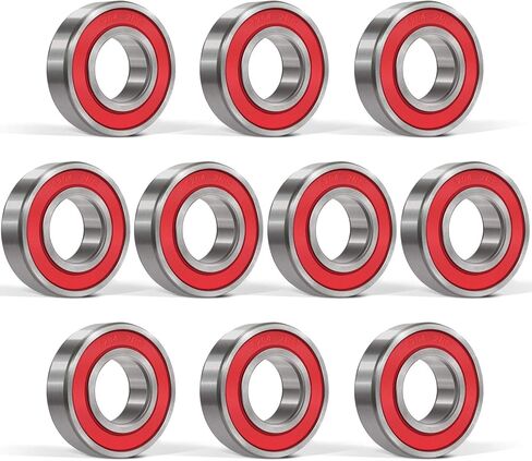 10 PCS 6203-2RS Double Sealed Deep Groove Ball Bearings, 17x40x12mm, Pre-Lubricated with Double Red Rubber Seal & High RPM Support 6203DDU 6203VV in Kuwait