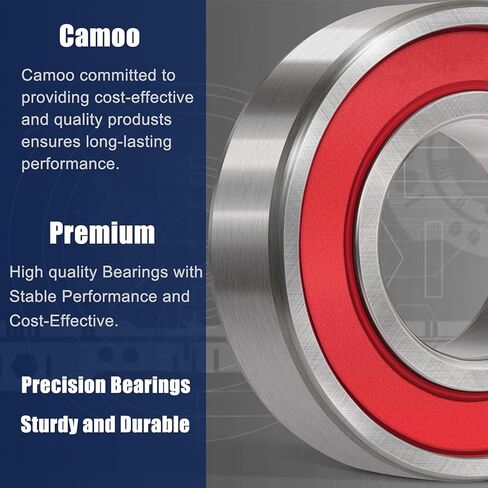 10 PCS 6203-2RS Double Sealed Deep Groove Ball Bearings, 17x40x12mm, Pre-Lubricated with Double Red Rubber Seal & High RPM Support 6203DDU 6203VV in Kuwait