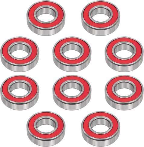 10 PCS 6203-2RS Double Sealed Deep Groove Ball Bearings, 17x40x12mm, Pre-Lubricated with Double Red Rubber Seal & High RPM Support 6203DDU 6203VV in Kuwait