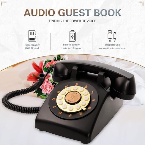 هاتف الزفاف الصوتي الخاص بكتاب الضيوف (عتيق، أبيض طازج) in Kuwait