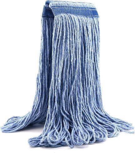 24 oz Loop-End Cotton Mop Head, Heavy Duty Mop Refills, 6 Inch Headband, Mop Head Replacement for Home, Industrial and Commercial Use (Blue) in Kuwait