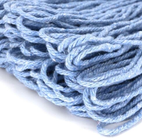 24 oz Loop-End Cotton Mop Head, Heavy Duty Mop Refills, 6 Inch Headband, Mop Head Replacement for Home, Industrial and Commercial Use (Blue) in Kuwait