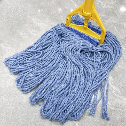24 oz Loop-End Cotton Mop Head, Heavy Duty Mop Refills, 6 Inch Headband, Mop Head Replacement for Home, Industrial and Commercial Use (Blue) in Kuwait
