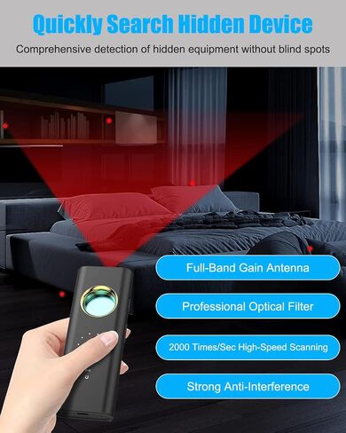 Premium Camera Detectors and Bug Detector, Camera Detector for Hotels, GPS Tracker Detector, RF Detector, 4 Pro Modes, 5 Levels Sensitivity, 28H Working Time, Spy Camera Detector in Saudi Arabia