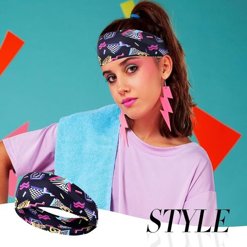 6 قطع 80s 90s عصابات رأس كلاسيكية ريترو لينة الرياضة العصابات بوهو نيون عقال 80s عقال للنساء العالمي تجريب حزام الطقس للرجال والنساء للمشي لمسافات طويلة ركوب الدراجات حزب السفر حزب تشغيل اللياقة البدنية in Saudi Arabia