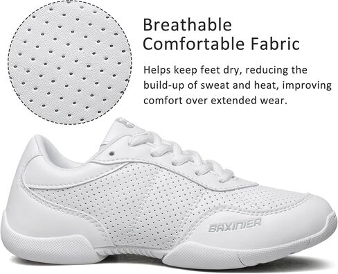 White Cheerleading Shoes for Girls Lightweight Competition Cheer Shoes Kids Dacne Sneakers in Kuwait