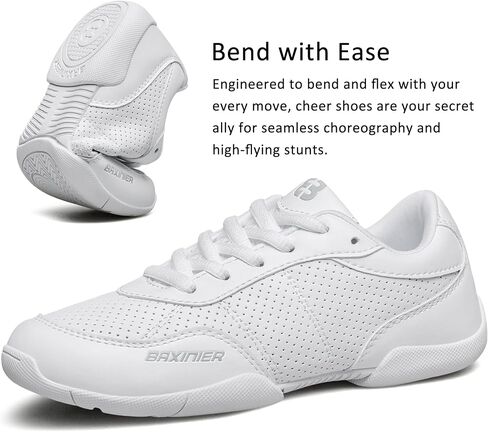 White Cheerleading Shoes for Girls Lightweight Competition Cheer Shoes Kids Dacne Sneakers in Kuwait