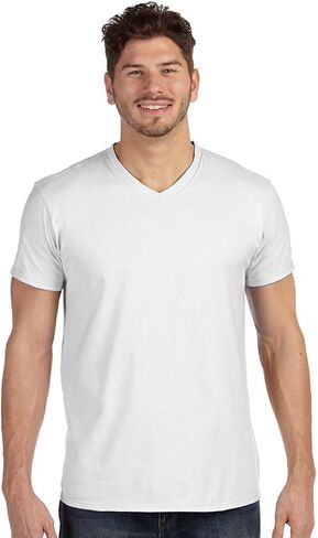 Hanes Mens Ringspun Cotton Nano-T V-Neck T-Shirt (498V) in Kuwait