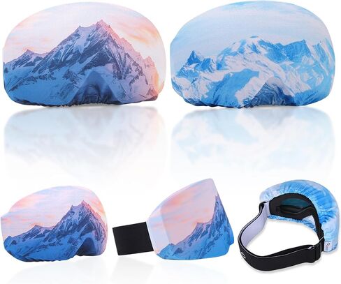 Ryaco 2 Pcs Ski Snowboard Goggle Cover Sleeve, Ski Goggles Microfiber Protective Lens Scratch Dust for Travel Storage (Large) in Kuwait