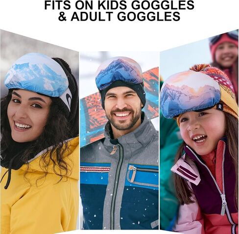 Ryaco 2 Pcs Ski Snowboard Goggle Cover Sleeve, Ski Goggles Microfiber Protective Lens Scratch Dust for Travel Storage (Large) in Kuwait