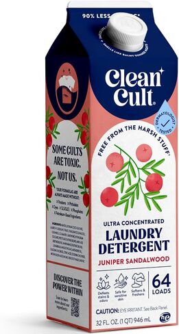 Ultra Concentrated Liquid Laundry Detergent Soap, 192 loads (96 oz), Long Lasting Scent, 90% Less Plastic, No Harsh Chemicals, Juniper Sandalwood, Defeats Stains & Odors, HE/Standard Compatible in Saudi Arabia