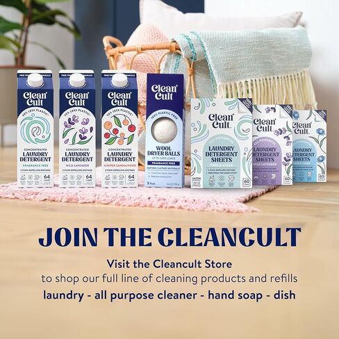 Ultra Concentrated Liquid Laundry Detergent Soap, 192 loads (96 oz), Long Lasting Scent, 90% Less Plastic, No Harsh Chemicals, Juniper Sandalwood, Defeats Stains & Odors, HE/Standard Compatible in Saudi Arabia