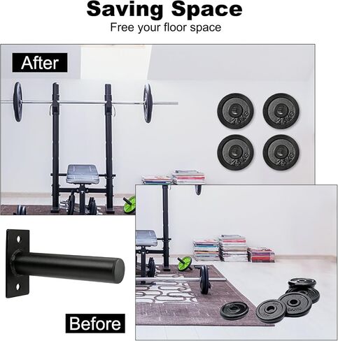 Wall Mounted Weight Plate Holder - Fit 2 Inch Weight Plates, Weight Plate Rack for Home Gym, Max Weight Capacity 300 Lb, Mounting Hardware Included in Saudi Arabia