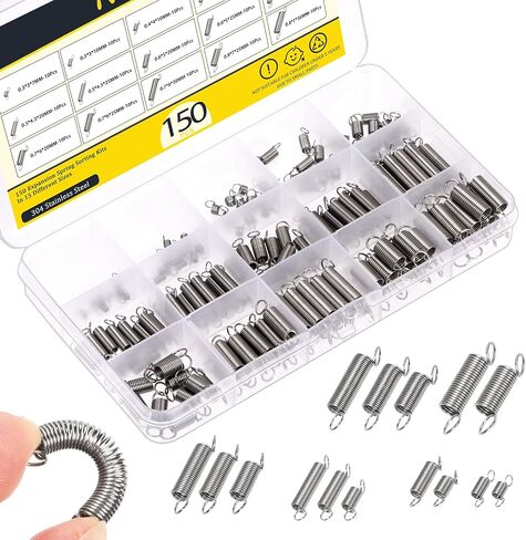 60Pcs 12 Sizes Stainless Steel Extension Springs Kit, Extension Spring with Hook Ends, Small Spring Compression Springs Mechanical Springs Tensile Spring for Home Repairs in Saudi Arabia