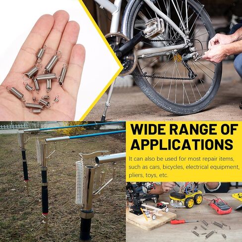 60Pcs 12 Sizes Stainless Steel Extension Springs Kit, Extension Spring with Hook Ends, Small Spring Compression Springs Mechanical Springs Tensile Spring for Home Repairs in Saudi Arabia