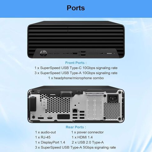 HP New ProDesk 400 G9 Small Form Factor Desktop, Intel i7-12700K Processor (Beats i5-13500), 64GB RAM, 2TB SSD, Wi-Fi 6, HDMI, Type-C, DP, Support 4K, Wired Keyboard and Mouse, Windows 11 Pro in Saudi Arabia