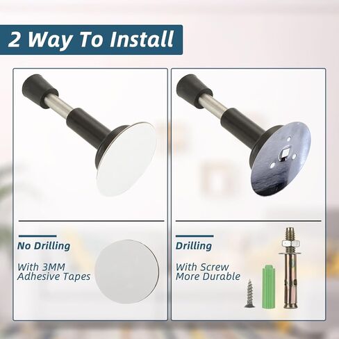 4 عبوات من سدادات الأبواب الزنبركية من DAJAVE، سدادات أبواب من الفولاذ المقاوم للصدأ لأسفل الباب، تقنية امتصاص الصدمات الهيدروليكية، سدادة باب سوداء للمكتب المنزلي، ارتفاع 10.16 سم in Kuwait