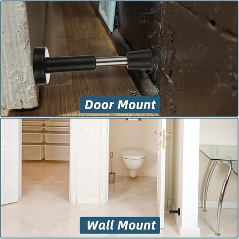 4 عبوات من سدادات الأبواب الزنبركية من DAJAVE، سدادات أبواب من الفولاذ المقاوم للصدأ لأسفل الباب، تقنية امتصاص الصدمات الهيدروليكية، سدادة باب سوداء للمكتب المنزلي، ارتفاع 10.16 سم in Kuwait