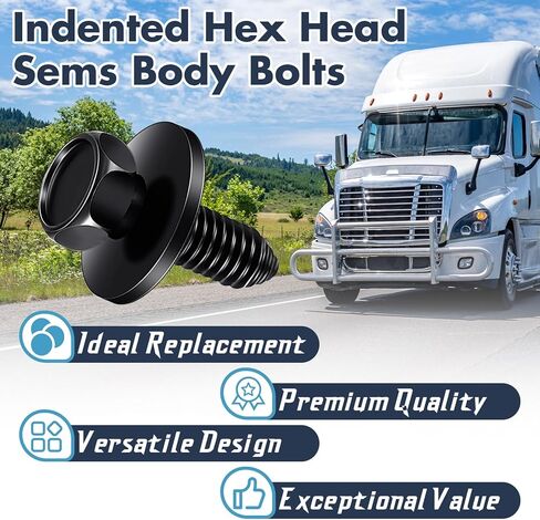 50 Pcs 5/16"-18 x 7/8" Indented Hex Head Body Bolts, Metal Fasteners Automotive Body Screws for Trucks Fender Bolt for Car in Kuwait