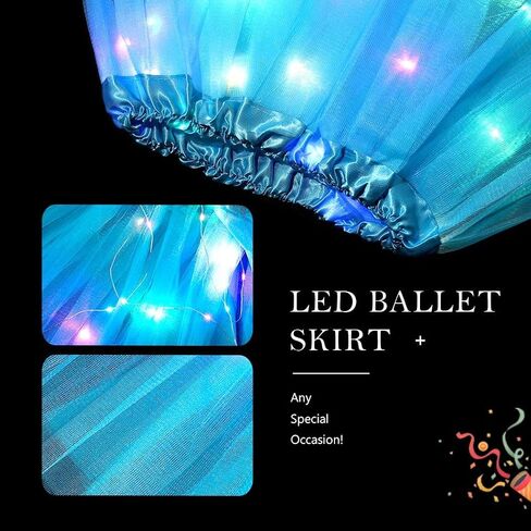 REETAN LED Tutu Skirt Light Up Layered Skirts Christmas Fashion Performance Tutu Costume for Women and Girls in Saudi Arabia